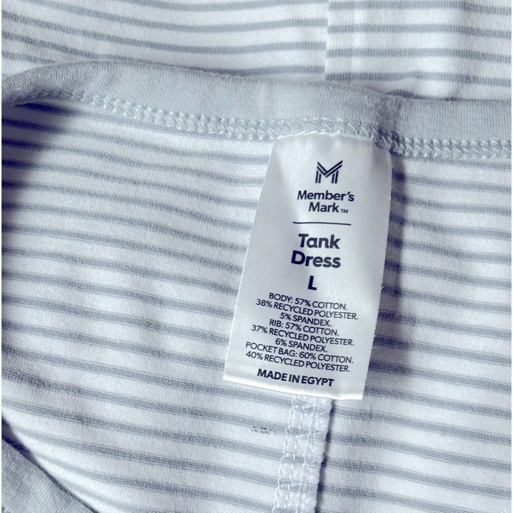 Member’s Mark Gray Striped Tank Dress Size Large NWOT 7 0476 - Picture 3 of 11